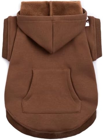 Koneseve Dog Hoodie & Cat Sweater, Warm Fleece Hooded Soft Winter Sweatshirt for All Breeds, Cozy Pet Clothes, Brown, 3XL by Koneseve