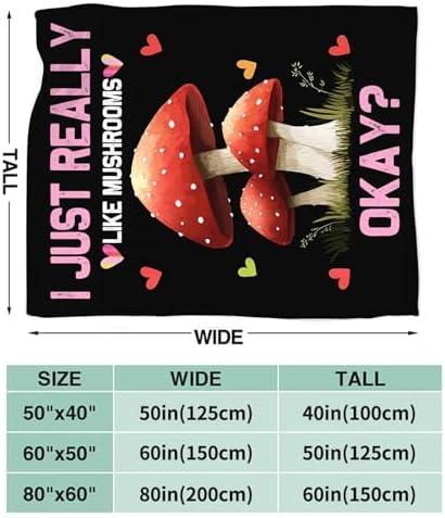 Red Mushroom Blanket for Girls Women Boys Men Adults Kids Soft Cozy Fleece Mushrooms Lovers Throw Blankets Gifts Warm Flannel Plush Lightweight Decor for Couch Bed Sofa 60"X50" - Image 7