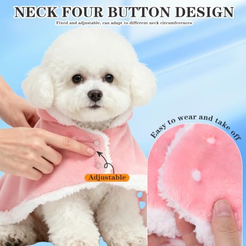 EXPAWLORER Dog Winter Coat with Hat - Fleece Flannel Warm Pet Cloak Cape - Image 4