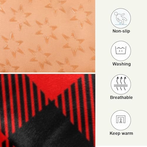 Large Pet Bed Mat - Black Red Plaid Washable Anti-Slip Bottom Fluffy Comfy Kennel Pad for Dogs and Cats, 18 x 24 Inches - Image 4