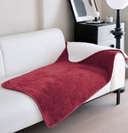 gogobunny Waterproof Bed Blanket, Reversible Sherpa Fleece Throw Blanket for Dog Puppy Cat, Furniture Cover Protects Bed Couch Sofa from Liquid Pee and Pet Fur (Romantic Red, 30x70 inches)