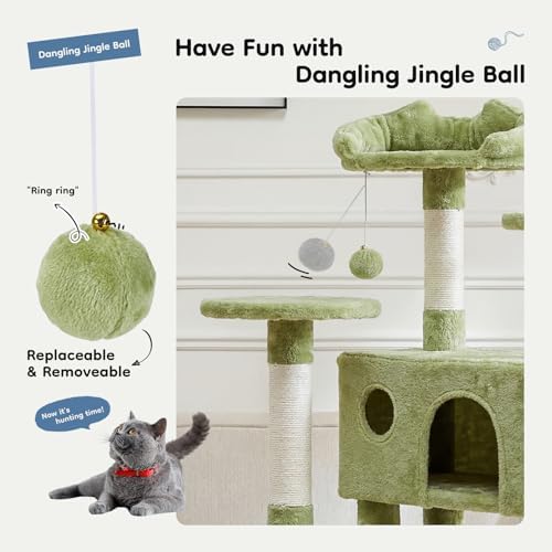 54 in Cat Tree Tower with Natural Sisal Scratching Post - Image 4