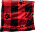 Pet Dog Cat Blanket Ultra Soft Cozy Fleece Paw Print Design Machine Washable Durable for Crates Beds Sofas Travel (Buffalo Paws, Large) by GreaterGood