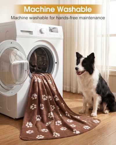 Comsmart Dog Blankets, 6 Pack Fleece Pet Blankets, 39x31 inches, Brown - Image 3
