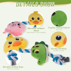 EXPAWLORER Dog Squeaky Toys - Interactive Tug of War Plush Animal Rope Toy - Image 4