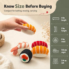 Glaciart One Wool Sushi Cat Toy Set with Catnip, 4 Pcs Cute Felt Cat Toys for Interaction and Boredom Relief, Encourages Exercise, Exploring and Play - Image 2