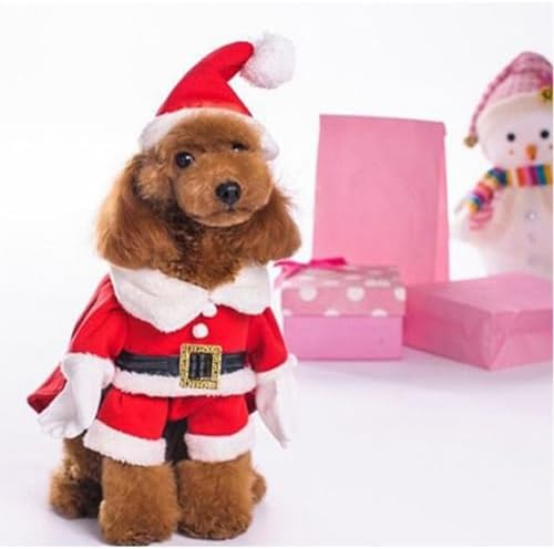 NACOCO Pet Christmas Costumes Dog Suit with Cap Santa Claus Suit Dog Hoodies Cat Xmas Costumes (Red, XL) by HOME