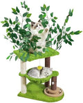Woochpet 33.5-Inch Cat Tree with Leaves for Indoor Cats by WOOCHPET