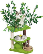 Woochpet 33.5-Inch Cat Tree with Leaves for Indoor Cats by WOOCHPET