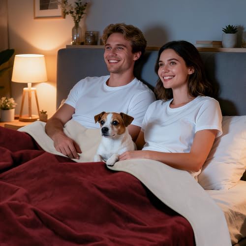 LOOBANI Waterproof Blanket for Bed, Soft Flannel Twin Bed Blanket 60" x 80" - Image 6