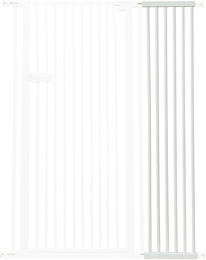 Lumizone Extra Tall Cat Gate Extension Kit 55.12" High 12.6" Wide White | Tall Pet Gate Dog Gate for Doorway Hallway Stairs Pressure Mounted Extra Wide 1.37" Gap No Drilling
