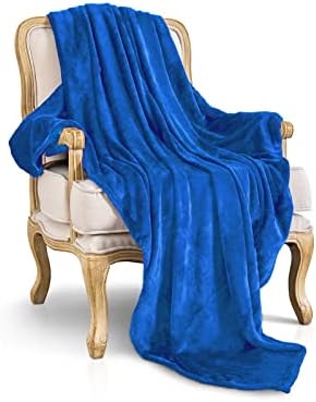 Royal blue Fleece Plush Throw Blanket 60"x80"for Couch Fuzzy Cozy Flannel - Image 5