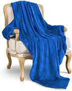 Royal blue Fleece Plush Throw Blanket 108"x90"for Couch Fuzzy Cozy Flannel - Image 5