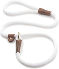 Mendota Pet Slip Leash - Dog Lead and Collar Combo - Made in The USA - White, 1/2 in x 4 ft - for Large Breeds