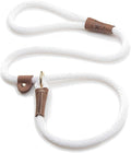 Mendota Pet Slip Leash - Dog Lead and Collar Combo - Made in The USA - White, 1/2 in x 6 ft - for Large Breeds