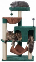 YUNIQUE Cat Tree with Cat Condo and Big Hammock, Dark Green by YUNIQUE