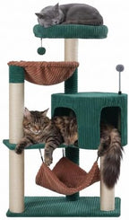 YUNIQUE Cat Tree with Cat Condo and Big Hammock, Dark Green by YUNIQUE