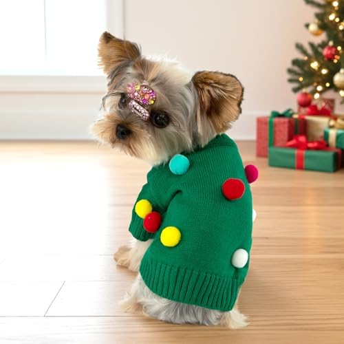 Dog Christmas Sweater Red Plaid Cardigans Dog Christmas Outfit Soft Warm Knitted Pet Clothes Cold Weather Puppy Clothes for Small Medium Large Dogs Cats - Image 5