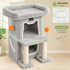Small Cat Tree Tower Scratching Post for Indoor Cats Large Adult - Image 5