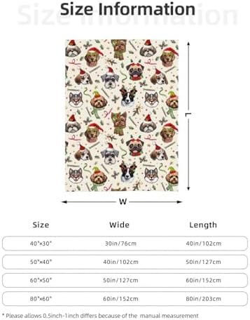 Cute Christmas Dog Head Fuzzy Throw Blanket for Women Men Girls Boys Soft Cozy Fleece Blanket for Bedroom Living Rooms Sofa Couch 60"x50" - Image 5