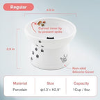 Necoichi Ceramic Elevated Cat Food Bowl, Whisker-Friendly (Cats, Regular)