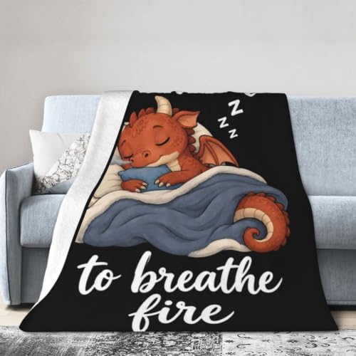 Sleepy Dragon Blanket Throw Gift for Girls Women 60"X50" - Image 4