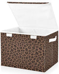 Bolaz Leopard Print Animal Pattern Storage Bins with Lids and Handles, Storage Box Basket with Cover Collapsible Organizer Containers for Home Closet, Shelves by Unknown