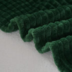 Puncuntex Fleece Throw Blanket Dark Green 60"×80" with Square Grid Design - Image 6