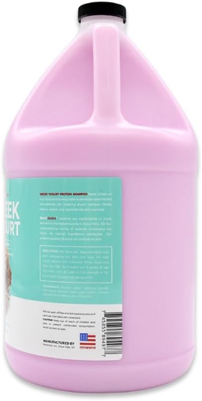 Bark2Basics Pomegranate Greek Yogurt Dog Shampoo, 1 Gallon, Protein Pet Shampoo, Feeds Protein to Hair, Repairs and Nourishes Skin and Coat | 16:1 Concentrate, Yogurt Protein Conditions and Restores Moisture, Gentle Natural Pet Grooming Wash, Groomer G...