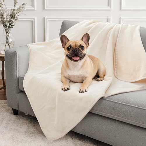 LOOBANI Waterproof Dog Blanket for Small Dogs, Pet Blanket 30" x 40", Beige by LOOBANI