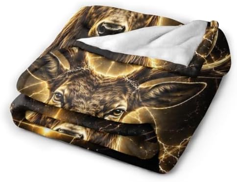 Deer Antler Blanket Wildlife Deer Throw Stuff Gifts 50"x40" - Image 4