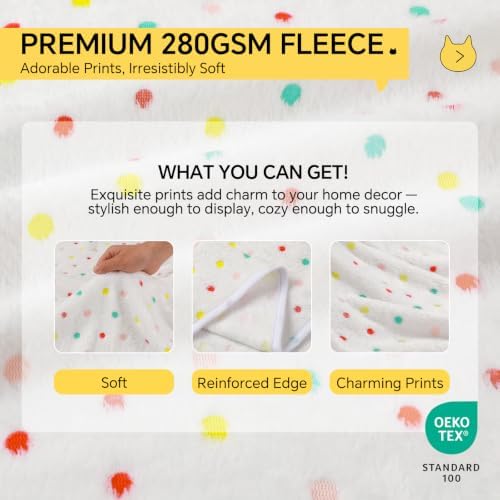 1 Pack 3 Blankets Super Soft Cute Dot Pattern Pet Blanket Flannel Throw for Dog Puppy Cat Dot (Large(41x31), Beige/Brown/Pink) - Image 3