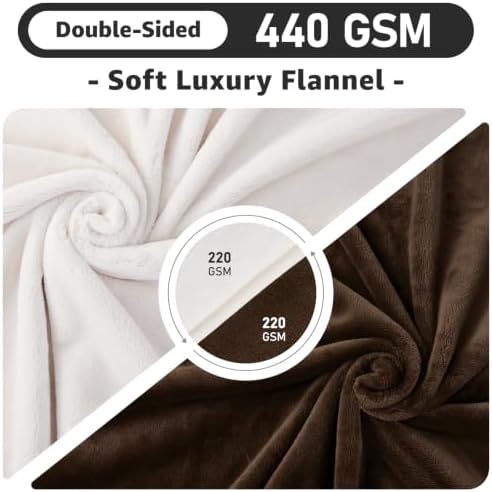 LOOBANI Waterproof Pet Blanket for Couch, Throw Size 50"x60", Coffee - Image 3