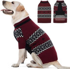 ROZKITCH Dog Fleece Sweater, Convenient Turtleneck Winter Coat with Fair Isle Pattern, Soft Knit Pet Clothes for Large Dogs Dobermann Labrador DarkRed 4XL by ROZKITCH