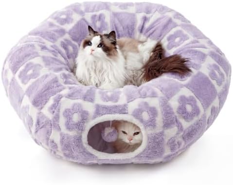 Lesure Donut Cute Jacquard Cat Tunnel Bed Kitten Toys for Puppy Bunny by Lesure