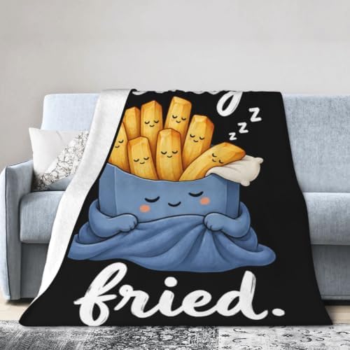 Sleepy Fries Blanket Throw Gift for Girls Women 80"X60" - Image 4