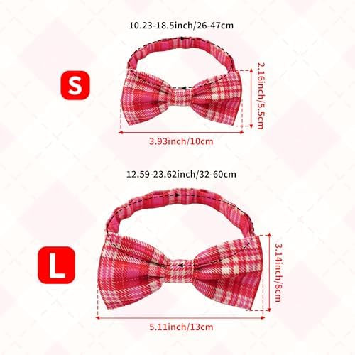Plaid Dog Bow Ties Bulk for Large Dogs 30 Pack 5.1"*3.1" L - Image 2