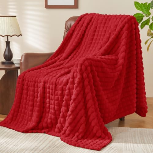 BEDELITE Red Fleece Twin Blanket for Couch Dorm Room Decor, 60x80 Inch by BEDELITE