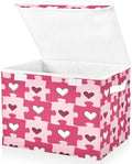 Bolaz Heart Shaped Love Puzzle Storage Bins with Lids and Handles, Foldable Storage Box Storage Basket with Cover Collapsible Organizer Containers for Home Closet, Shelves by Unknown