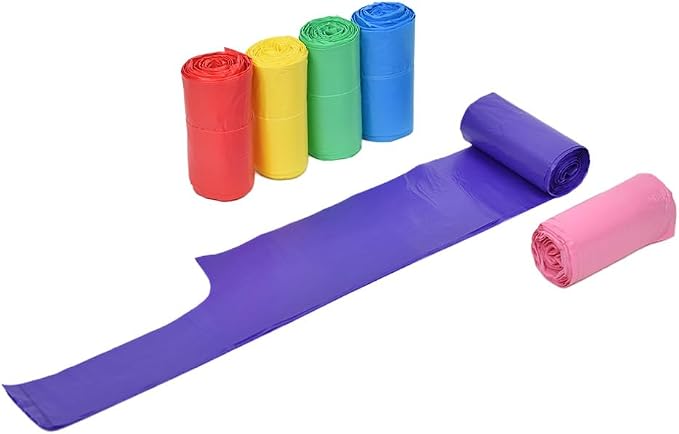 Large Dog Waste Bags on a Roll with Easy Tie Handles, Extra Thick and Strong Dog Poop Bags, 288 Count, Scented, Rainbow