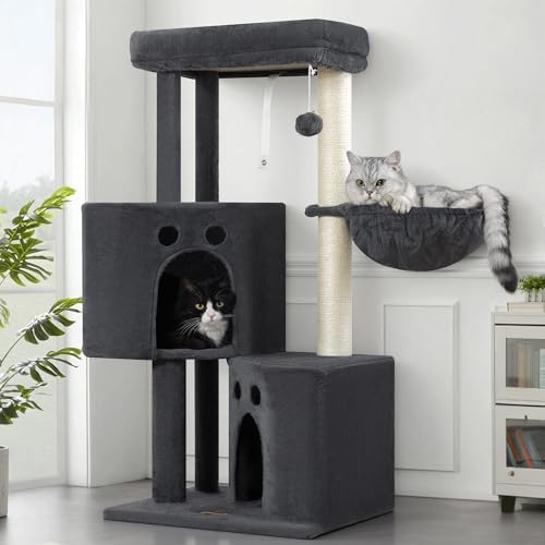 Small Cat Tree Tower for Indoor Cats, 40 in Medium Cat Bed Scratching Posts by FeliskynCatTreeTower
