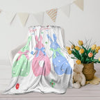 Happy Easter Rabbit Throw Blanket, Bunny Floral Soft Cozy Blankets, Cute Lightweight Flannel Blanket for Easter Decorations, All Season Warm Fleece Blanket for for Couch Bed Sofa 50x60 Inch - Image 4