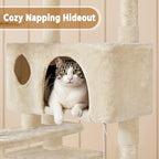 Yaheetech 62in Cat Tree Tower, Double Condo, Multi Platforms, Scratch Posts - Image 6