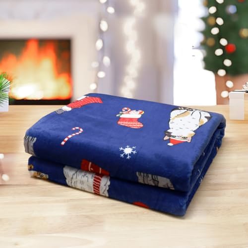 Tupmnbry Christmas Throw Blanket Christmas Cat Printed Blanket Super Soft Flannel Fleece Blankets Winter Plush Fuzzy Warm Bed Blankets Xmas Holiday Decor for Couch Bed 50"X60" - Image 5