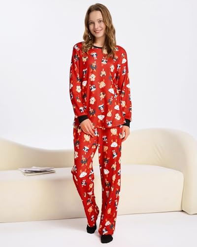 XPUDAC Christmas Matching Dog and Owner Pajamas for Women Sleepwear, Small - Image 6