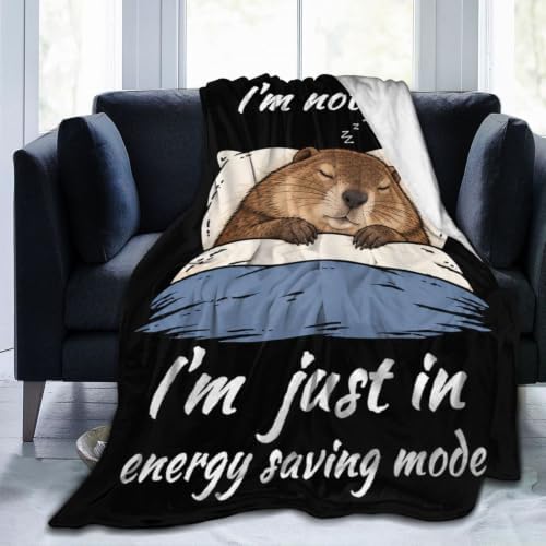 Sleepy Groundhog Blanket Throw Gift for Girls Women 60"X50" by Unknown