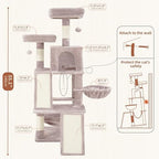 Gitelsnour Cat Tree Tower Multi-Level with 2 Scratching Boards, GCT022MU - Image 7