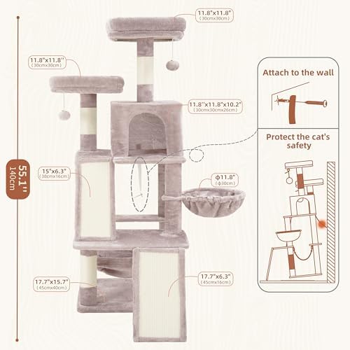 Gitelsnour Cat Tree Tower Multi-Level with 2 Scratching Boards, GCT022MU - Image 7