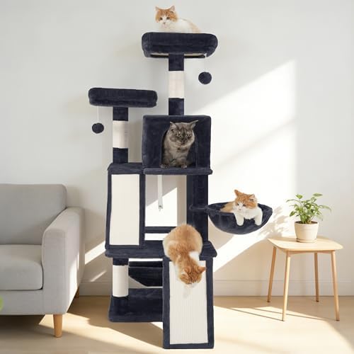 Gitelsnour Cat Tree Tower Multi-Level with 2 Scratching Boards, GCT022G - Image 7