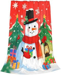 Xmas Snowman Blankets, Snowflake Christmas Tree Lightweight Anti Pilling Flannel Blanket, 50X60 in Soft Throw Blanket for Bed Couch Chair Living Bedroom Winter Decor by Qilerongrong